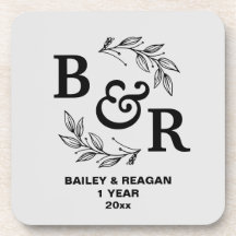 1.ᵉʳ Aniversario Boda deja a Motif Monograma