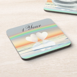 Posavasos 1.ᵉʳ Corazón de papel de aniversario