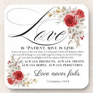 Posavasos 1 Corintios 13:4-8 El Amor es Paciente Biblia Flor