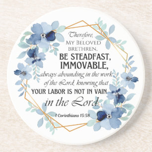 Posavasos 1 Corintios 15:58 Inspiradora Verse Floral