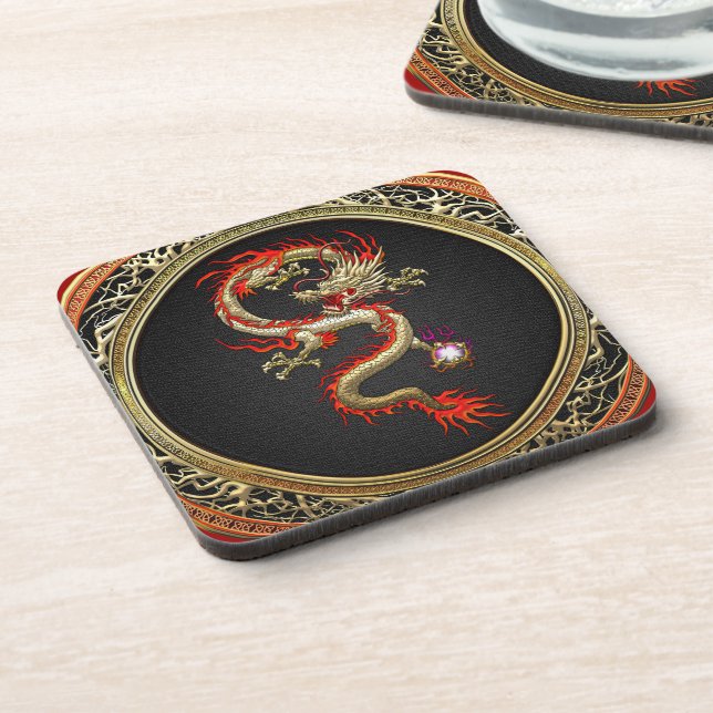 Posavasos [200] Dragón chino de oro Fucanglong (Lado Izquierdo)