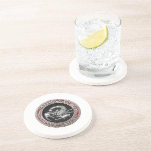 Posavasos [200] Escorpión de plata sagrada sobre negro
