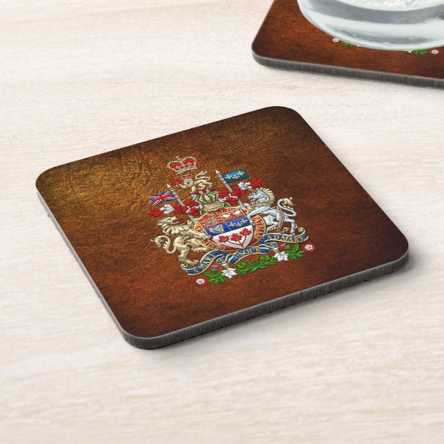 Posavasos [200] Escudo de armas de Canadá [3D] (Lado Izquierdo)