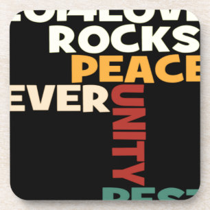 Posavasos 2014 Love Rocks Peace Art Print