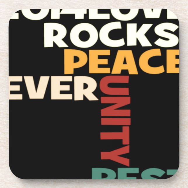Posavasos 2014 Love Rocks Peace Art Print (Frente)