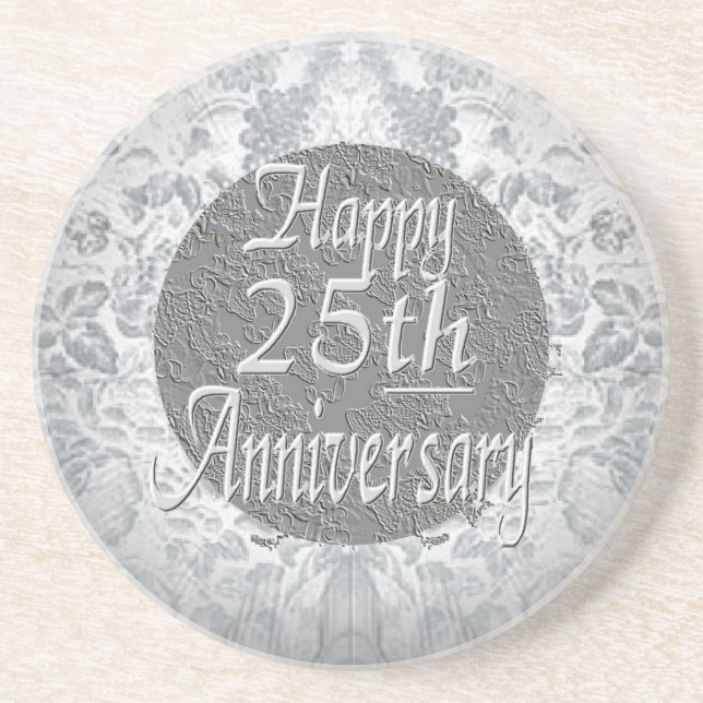 Posavasos 25to aniversario de la Plateado-Plata (Frente)