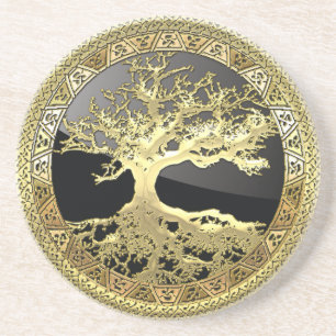 Posavasos [26] Árbol celta dorado de vida