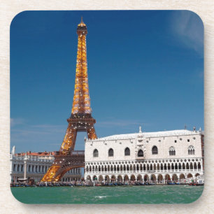 Posavasos 2 para 1 Venecia y París - Mundo mixto