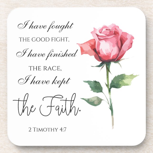 Posavasos 2 Timothy 4:7 - He luchado bien (Frente)