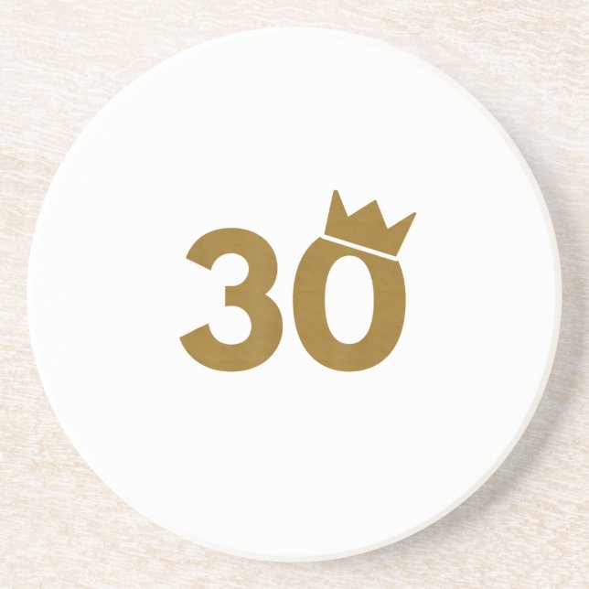 Posavasos 30 Crown de oro - 30 regalos de cumpleaños (Frente)