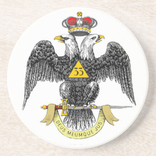 Posavasos 33ro Negro escocés Eagle del rito del grado