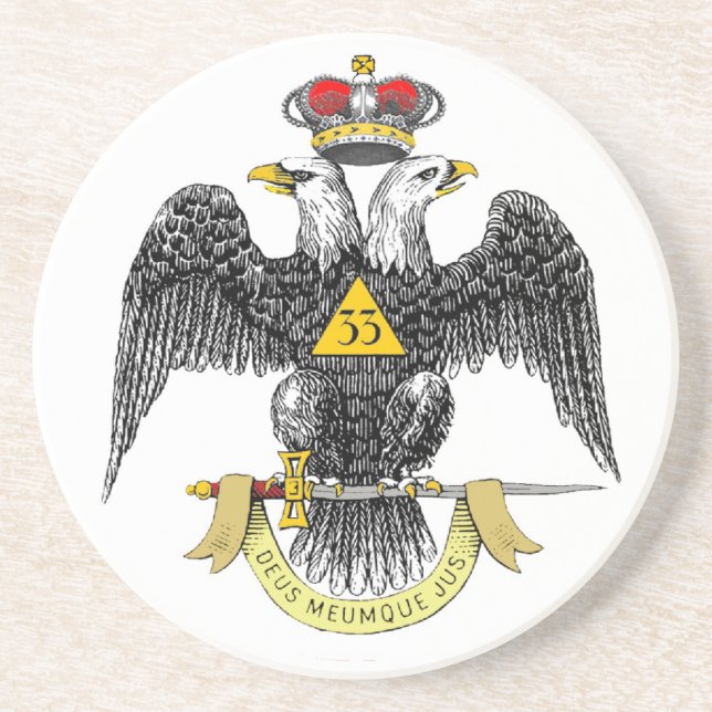 Posavasos 33ro Negro escocés Eagle del rito del grado (Frente)