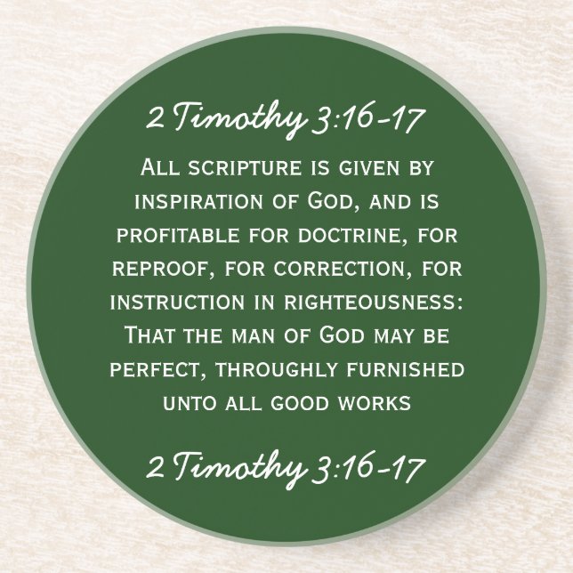 Posavasos 3:16 de Timothy del paso 2 de la biblia - 17 en el (Frente)