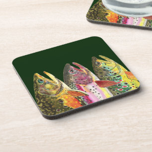 Posavasos 3 Big Trout - Brook, Brown, Rainbow