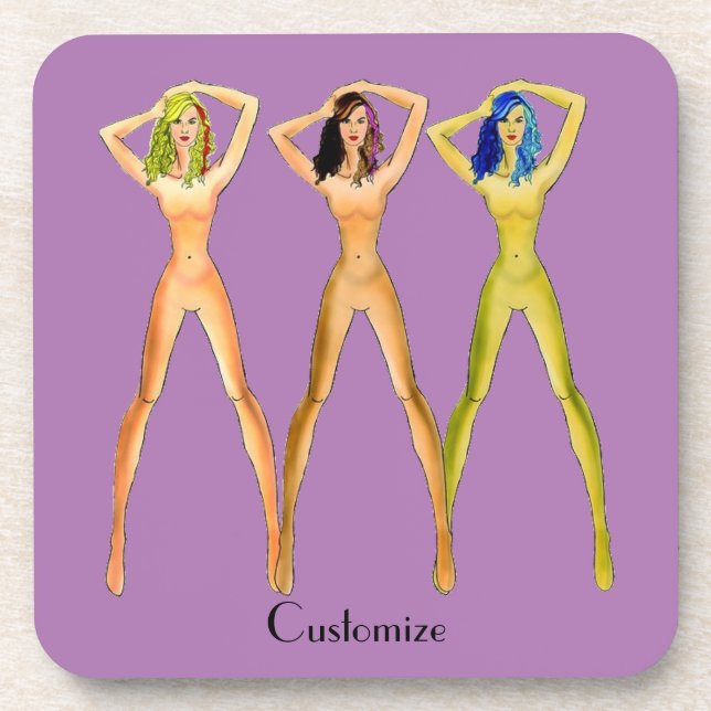 Posavasos 3 damas de largas piernas de Thunder_Cove (Frente)