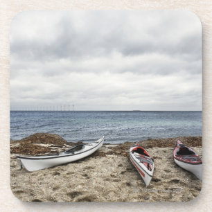 Posavasos 3 kajaks en la playa