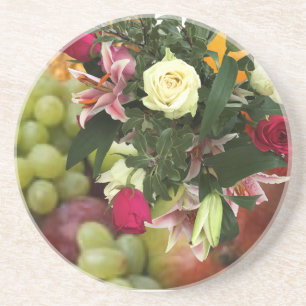 Posavasos 4.º aniversario Boda Fruta y Flores