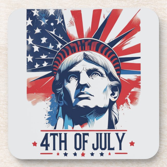 Posavasos 4 de julio, celebración del Orgullo Patriótico Ame (Frente)