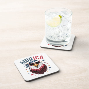 Posavasos 4 de julio Patriótico Divertido Águila EE. UU.