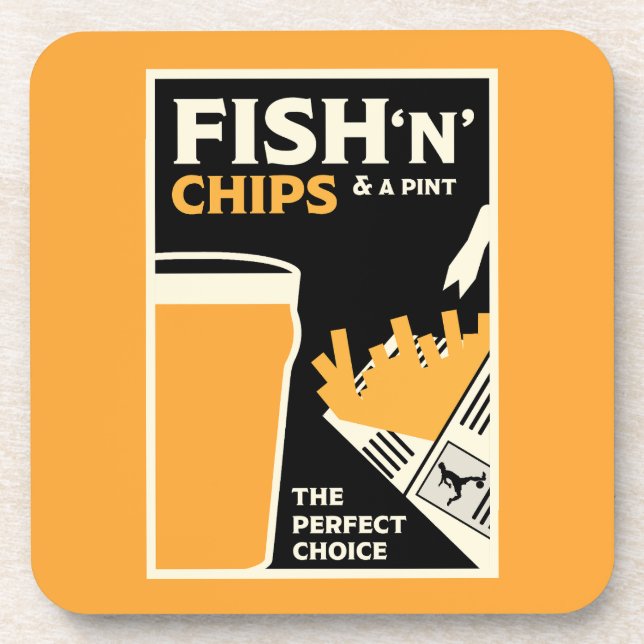 Posavasos 4 de junio - Día del pescado y el Chip (Frente)