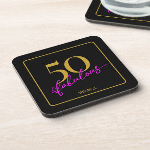 Posavasos 50 y fabulosa fiesta de cumpleaños 50 Black and Go