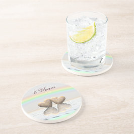 Posavasos 5.º aniversario Corazones de madera