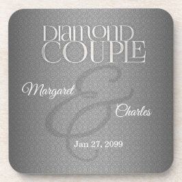 Posavasos 60.º Boda de diamantes Aniversario de la Damasco d