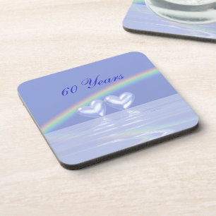 Posavasos 60.o Corazones del diamante del aniversario