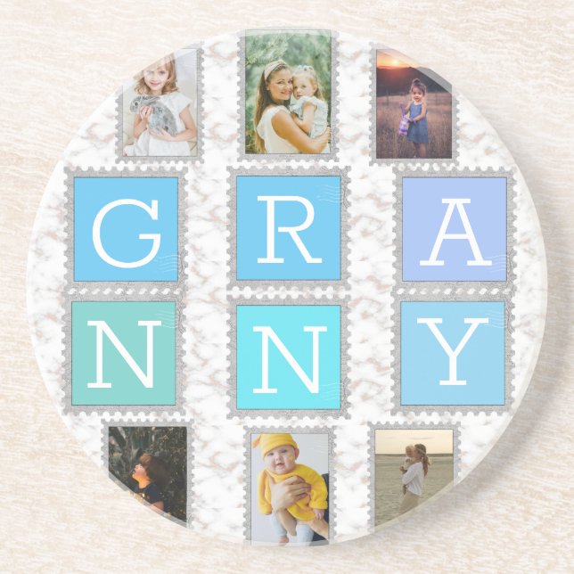 Posavasos 6 Seis Collages de fotos Cute Baby Family Love Gra (Frente)