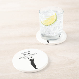 Posavasos 70.ª Fiesta de Cumpleaños Golfer Black Par Setx