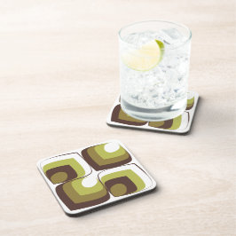 Posavasos 70s Bold Modern Retro Ogee Motif in Greens