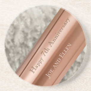 Posavasos 7.º aniversario, lana y cobre