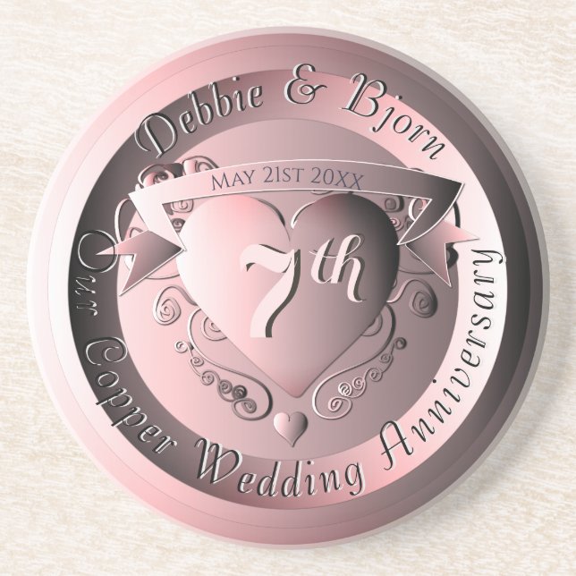 Posavasos 7.º Boda Aniversario de la Medalla de Cobre (Frente)