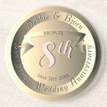 Posavasos 8.º Boda Aniversario de la Medalla de Bronce<br><div class="desc">Cada pareja se merece un metalizado por su aniversario y con este diseño subestimado,  ¿no es este un lindo regalo para conmemorar el aniversario?</div>