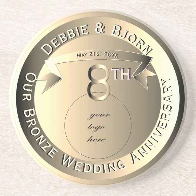 Posavasos 8.º Boda Aniversario de la Medalla de Bronce (Frente)