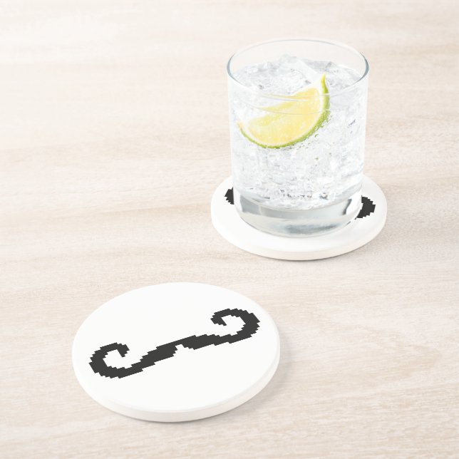 Posavasos 8 Bit Pixel Handlebar Moustache (Lado)