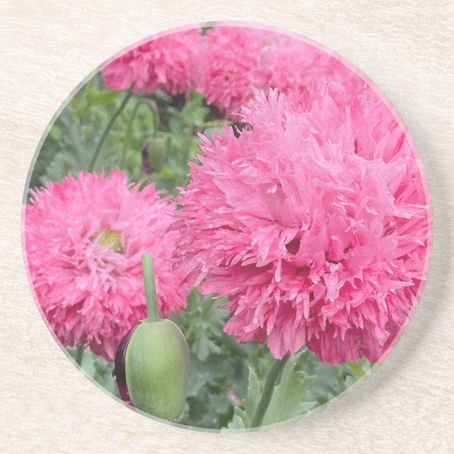 Posavasos 9.º aniversario Boda, amapola (Frente)