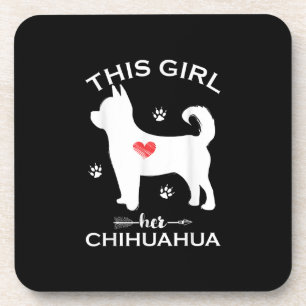 Posavasos A esta Chica le encanta su chihuahua graciosa cach