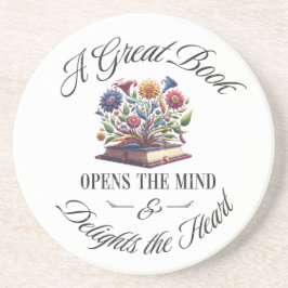 Posavasos A Great Book Delights Floral Coaster