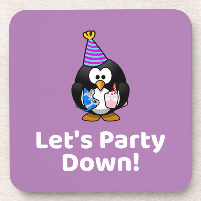 Posavasos ¡Abajo el Fiesta! Fiesta de cumpleaños divertida d (Frente)