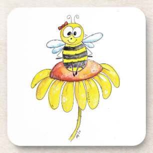 Posavasos Abeja caprichosa sobre una flor