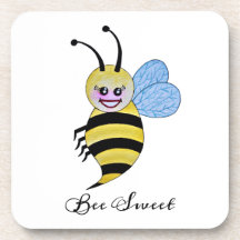 Abeja Cuidada De Acuarela Con Sonrisa Feliz