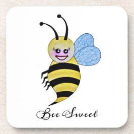 Posavasos Abeja Cuidada De Acuarela Con Sonrisa Feliz