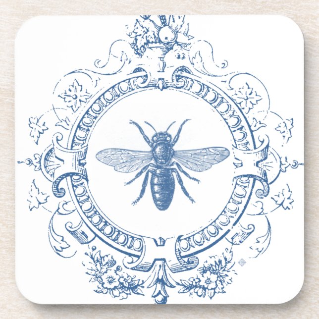 Posavasos Abeja de una granja moderna de la época de Vintage (Frente)