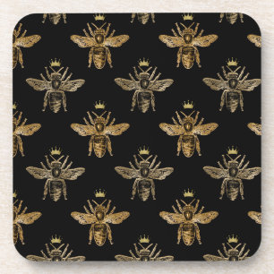 Posavasos Abejas reina de oro en negro