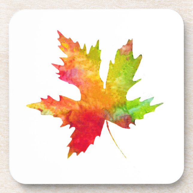 Posavasos Abertura de Bebida de Maple Leaf de Otoño (Frente)