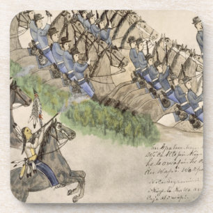 Posavasos Abertura de la batalla del Little Big Horn (tinta