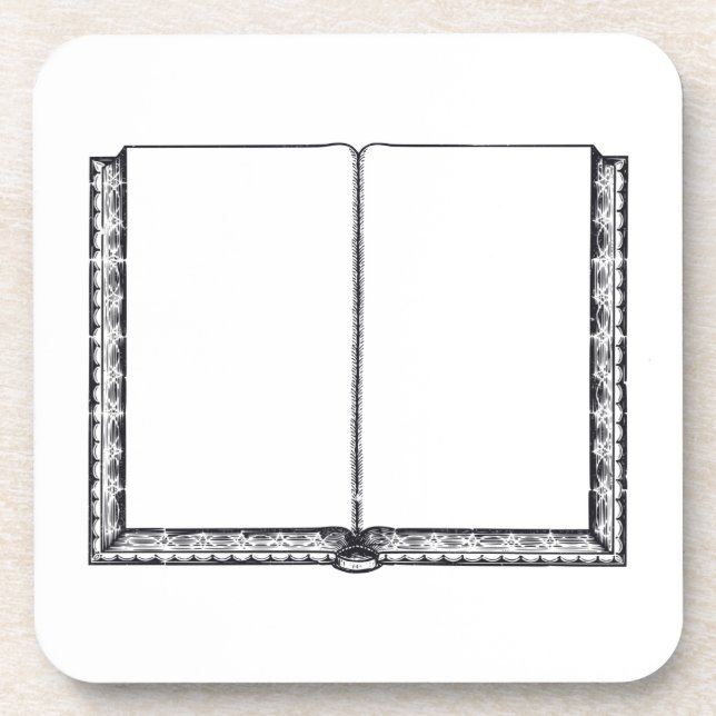 Posavasos Abra el libro (las páginas en blanco) (Frente)