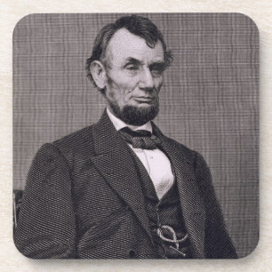 Posavasos Abraham Lincoln, grabado de una fotografía cerca