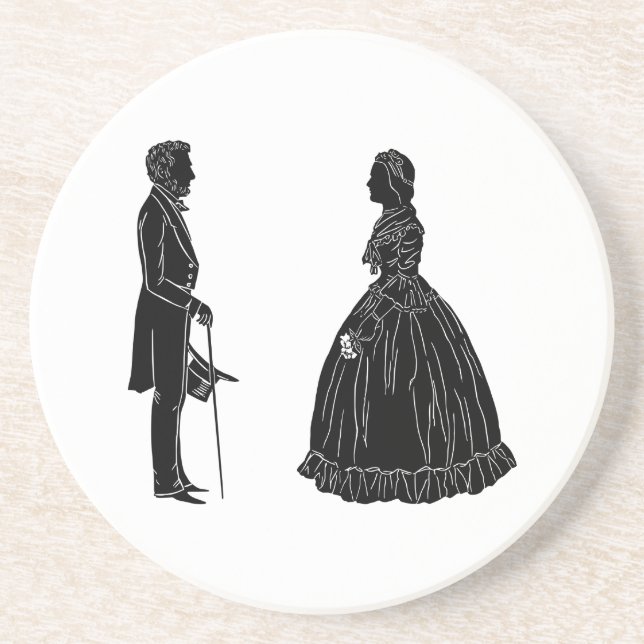Posavasos abraham lincoln mary todd lincoln silhouette (Frente)